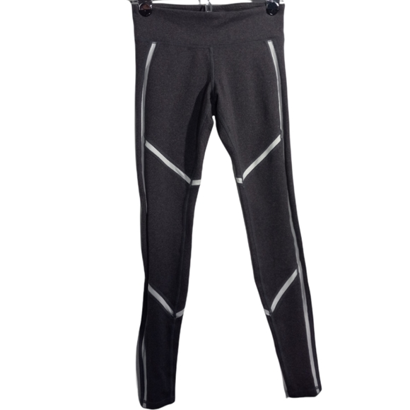 Alo YOGA Continuity Gray White Stripe Leggings - Picture 1 of 8